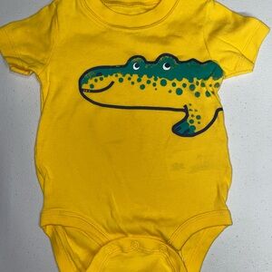 Carters: Baby Alligator Yellow Bodysuit/Onesie (12 Months)